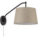 Ryleigh 1 Light 12 inch Matte Black Articulating Wall Sconce Wall Light in Natural Sisal, Adjustable